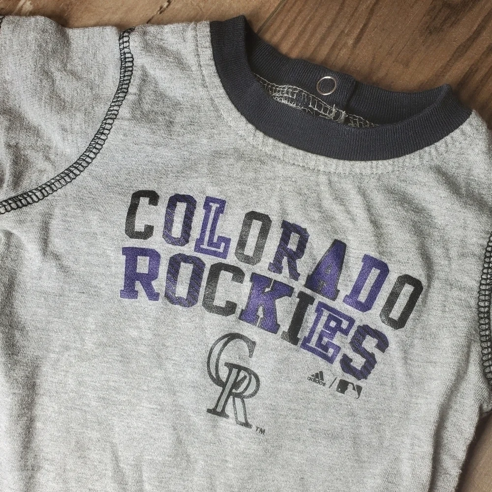 Adidas MLB Colorado Rockies Gray Baby Onesie Bodysuit Size 0/3 Months EUC